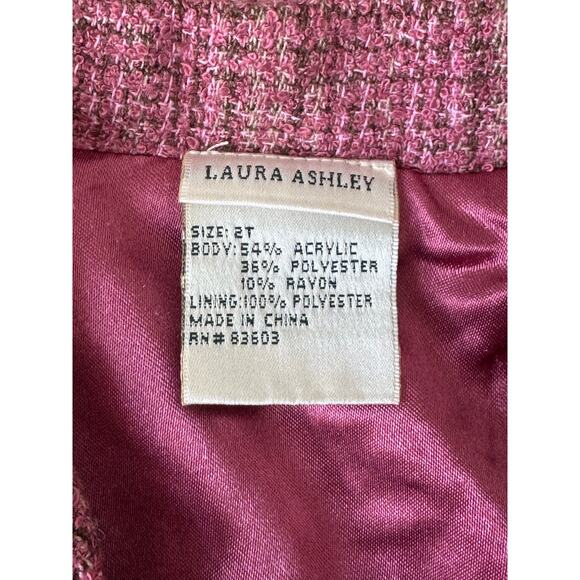 LAURA ASHLEY Blazer/jacket/Coat, Girls size 2, Pink Tweed; Adorable!! - Picture 7 of 9